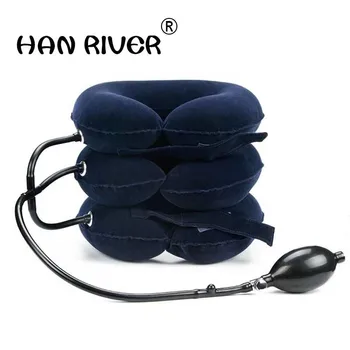 Trijų sluoksnių pripučiami visi aksomo kaklo tempimo aparatas su kaklo pagalvė nešiojamų gimdos kaklelio kaklo ruožas kaklo apsaugas