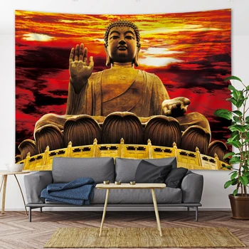 indijos budos meditacijos psichodelinio scena mandala namų dekoro gobelenas hipių boho taro gana kambario sienų dekoras