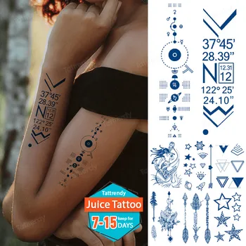 sultys rašalo tattoo natūralių vaisių gelis, ilgalaikis, laikinas tattoo vandens perdavimo vietos trikampio žvaigždės anime modelis, seksualus body art