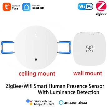 Wifi ZigBee Žmogaus Buvimas Judesio Jutiklis su Apšvietimo ir Atstumo Nustatymo,5V 110V, 220V,Tuya Smart Gyvenimo APP Namų Automatikos