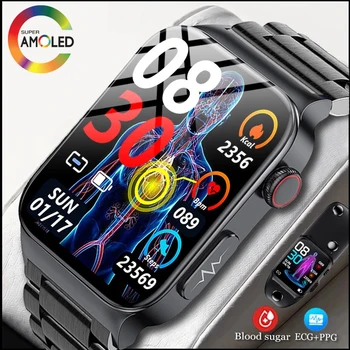 2023 Kraujo Gliukozės Smart Watch Vyrų EKG+PPG Širdies ritmas, Kraujo Spaudimas Sveikatos Laikrodžiai IP68 Vandeniui Smartwatch Moterų Xiaomi