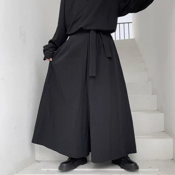 2022 Atsitiktinis Plačios Kelnės Vyrams Kinų Stiliaus Hanfu Tango Kelnės Vyrų Kendo Uniformas Vyrų Hakama Harajuku Kimono Samurajus Kelnės Vyrams