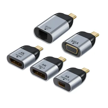 USB C Iki HDMI suderinamus Dp-Mini Dp-Vga Adapteris USB C Tipo HDMI suderinamus Kabelis 4KConverter Samsung 