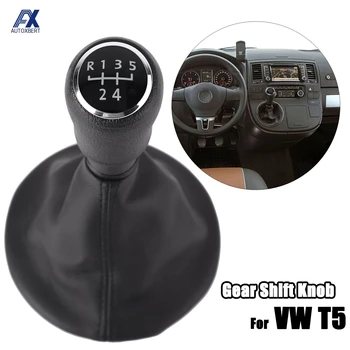 5 Greičio Pavarų Stick Shift Knob & Gaiter Gaitor Įkrovos Padengti Visas Rinkinys VW Volkswagen Transporter T5 T5.1 T6 Gp 2003-2019