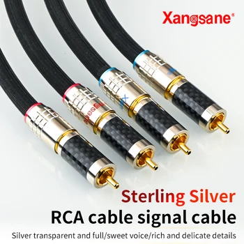 Xangsane naujas XS-9003Ag 6N sidabro audio RCA kabelis vairo stiprintuvas CD grotuvas, bendras signalo kabelį anglies pluošto rca plug jungtis