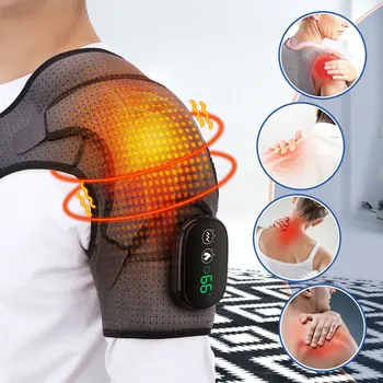 Elektros Šildymo Peties Įtvaras Bendras Massager Vibracijos Artritas Skausmas Relieft LED Smart Controller Reguliuojamas Paramos Diržas