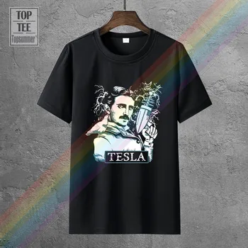Nikola Tesla (T-Shirt Tesla Su Elektros Ginklą Vyrų Juokinga T-Shirt O Kaklo Marškinėliai Vyrų Mažos Kainos Steampunk