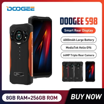 DOOGEE S98 Tvirtas Telefonas Android 12.0 G96 Octa Core 8+256 GB 64MP Kamera SmartPhone 6.3
