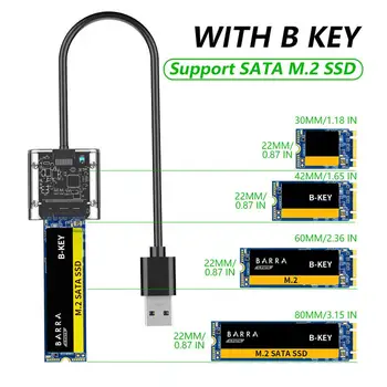 Adapteris, Skirtas M2 NVMe/SATA SSD Atveju 5Gbps HDD Dėžutės M. 2 NVME NGFF SSD USB 3.0 Kietojo Disko Gaubto NGFF（B Klavišą）už M. 2 Kietajame Diske