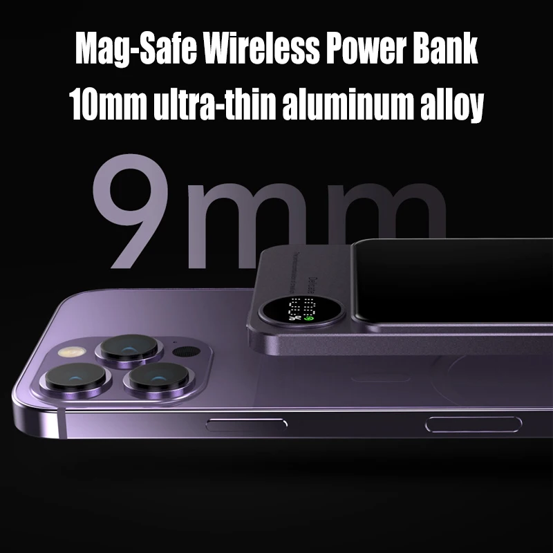 10000mAh Macsafe Powerbank Magnetinės Galios Banko Belaidis Kroviklis Mini Išorės Atsarginių Pagalbinės Baterijos MagSafe iphone12 13 14 Nuotrauka 1