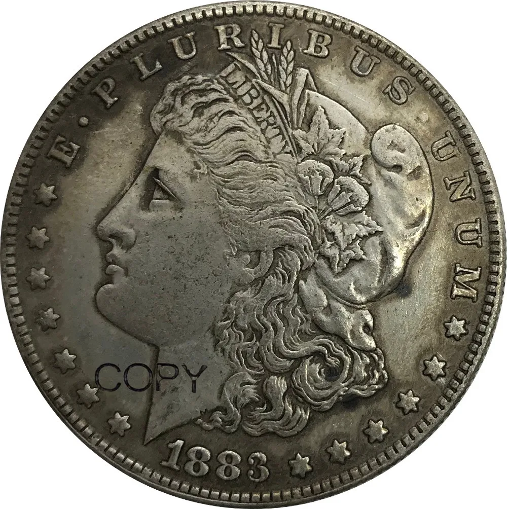 1883 cc Jungtinių Amerikos valstijų 1 Vieno Dolerio Morgan Doleris Cupronickel Sidabro Padengtą Kopijuoti Monetas Nuotrauka 1