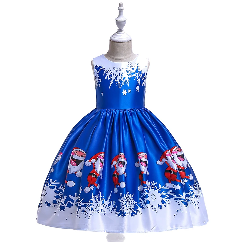 2022 Kalėdų Suknelės Mergina Princesė Suknelė Mielas Animacinių Filmų Kalėdų Senelis Snaigės Mergaitės 3-10 Metų Vaikams Šalis Vestidos Nuotrauka 3