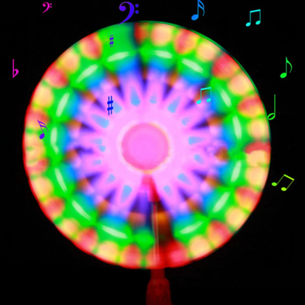 Led Žėrintis vėjo malūnas Žaislas Mirksi lemputės LED Verpti Muziką Vaivorykštės Spalvų Besisukančios vėjo malūnas Žaislas, skirtas Vaikų Dovanų Nuotrauka 5