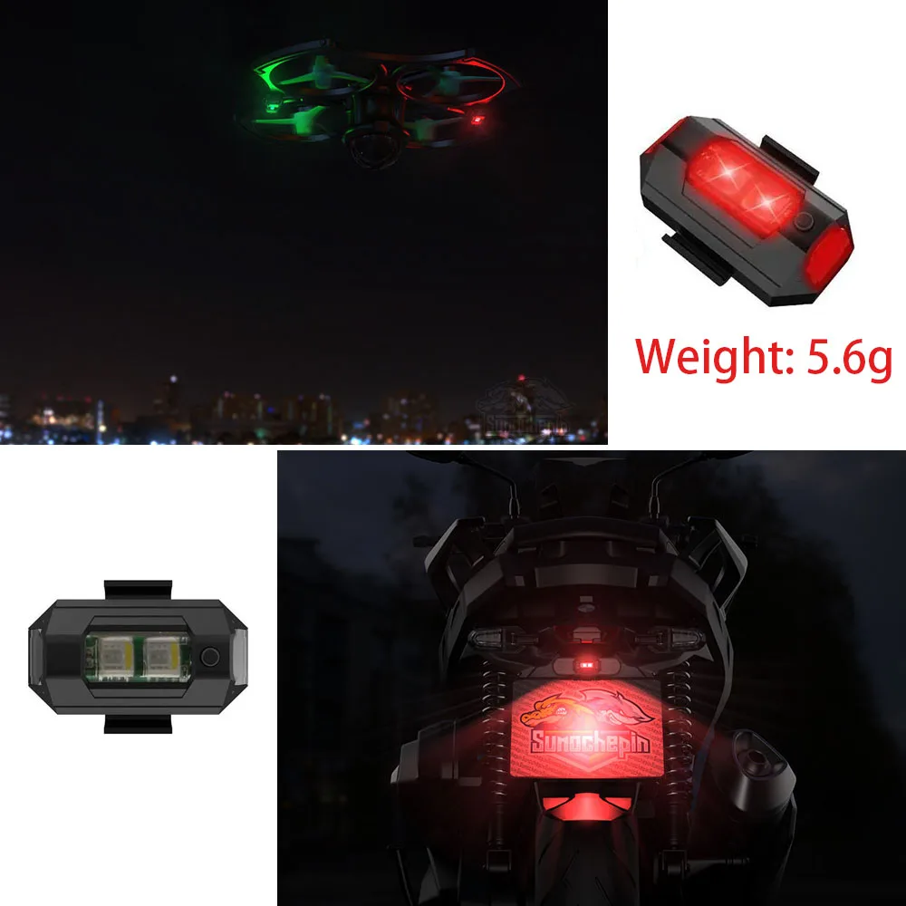Mini Signalas, Šviesos, 7 Spalvų Drone Strobe Flash Led Motociklo Nuoma, Automobilių Nuotrauka 2
