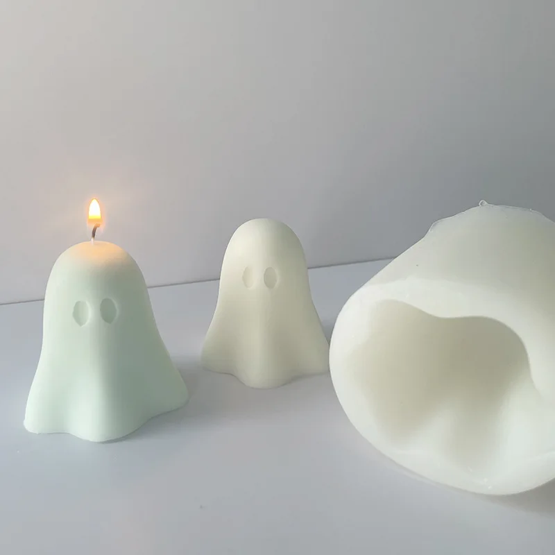 Silikono Dvasios Žvakė Pelėsių 3D Gipso Dervos Lašas Klijų Šokolado Muilas Ledo Kubo Formos Žvakė Priėmimo Rankų darbo Helovinas Ornamentu Nuotrauka 1