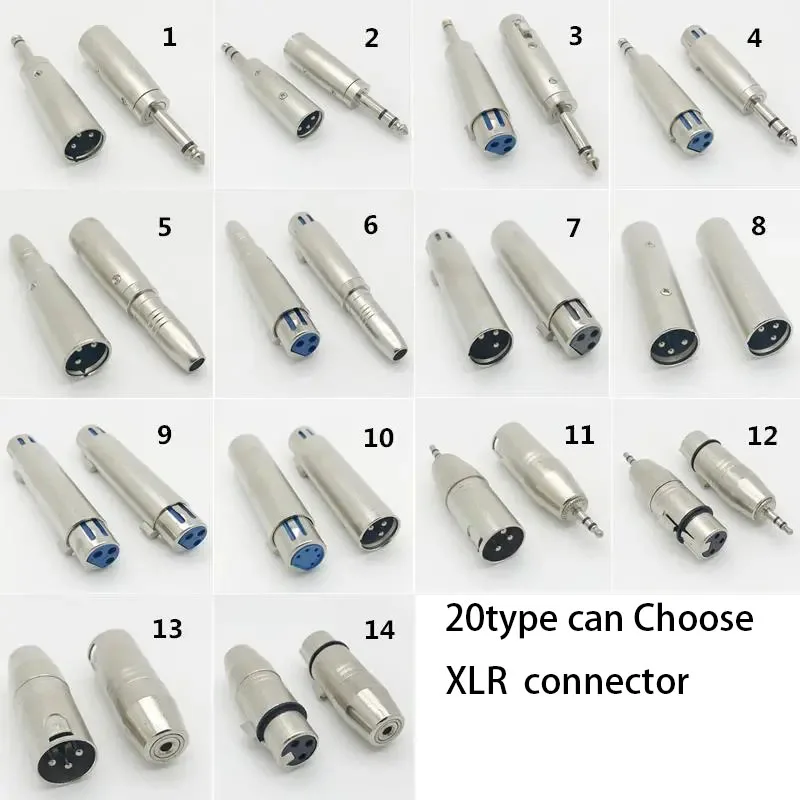 XLR 3Pin Moterų 6.35 mm Male Mono Jack Švino Adapteris, Mikrofonas, XLR 3pin male RCA moterų Lyderis Adapteris Nikeliuotas Nuotrauka 0