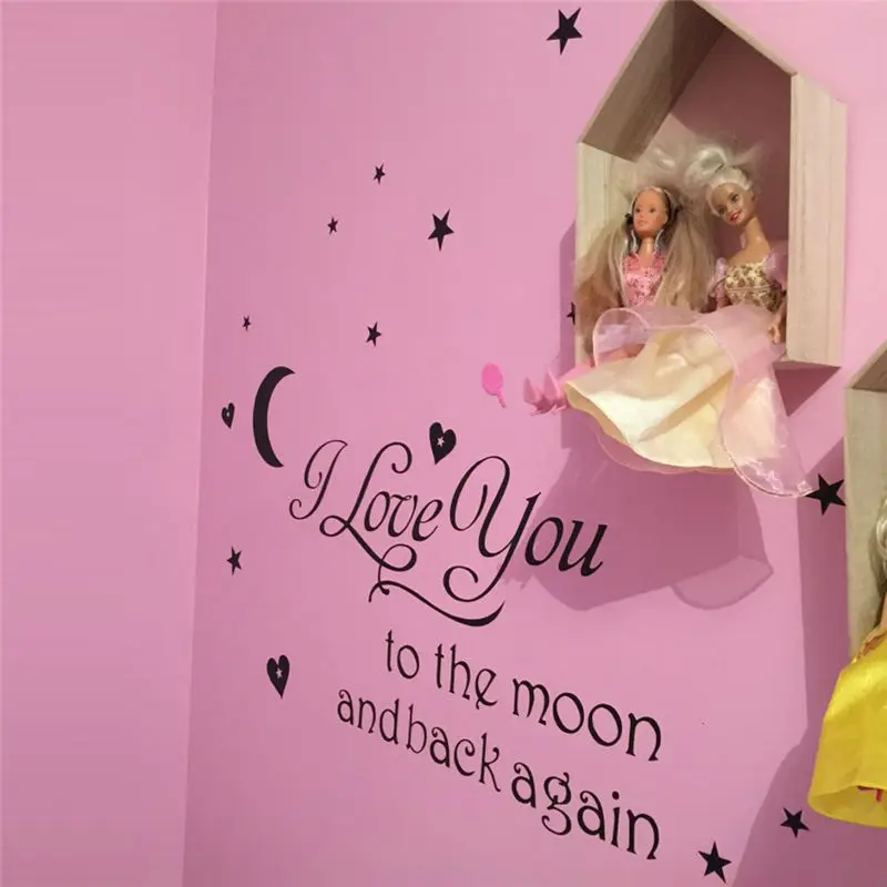 aš tave myliu iki mėnulio ir atgal citatos sienos lipdukai dekoratyviniai lipdukai mergaičių kambario nuimamas vinilo plakatai namų meno 8116. Nuotrauka 1